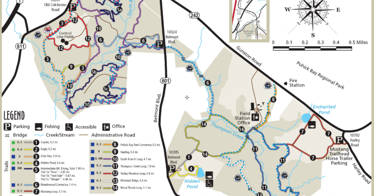 Meadowood mountain bike trail parking store
